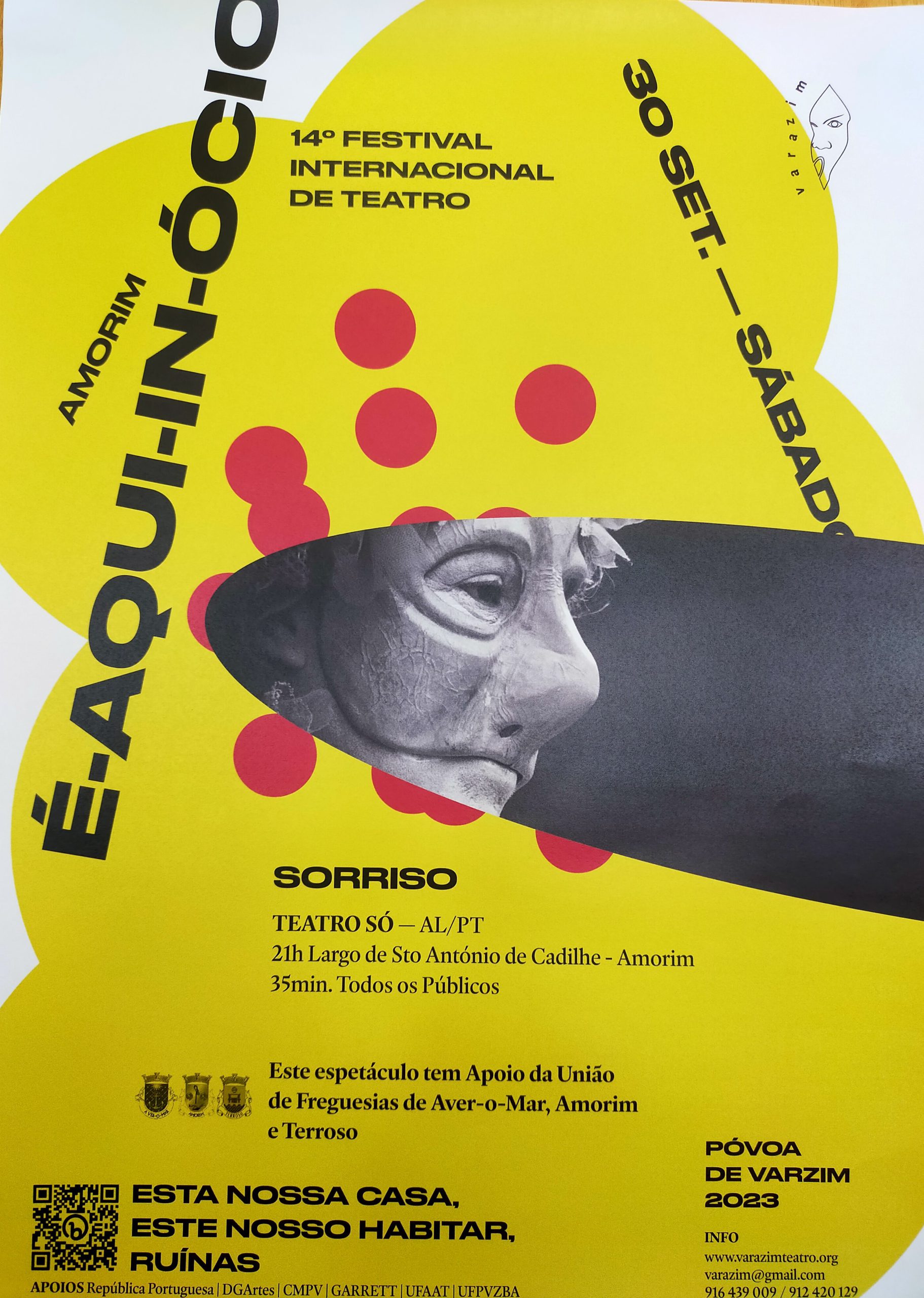 14º Festival Internacional de Teatro – Apresentação da peça de teatro intitulada “SORRISO” – Sábado 30 Setembro 21H00 – AMORIM (espetáculo gratuito)