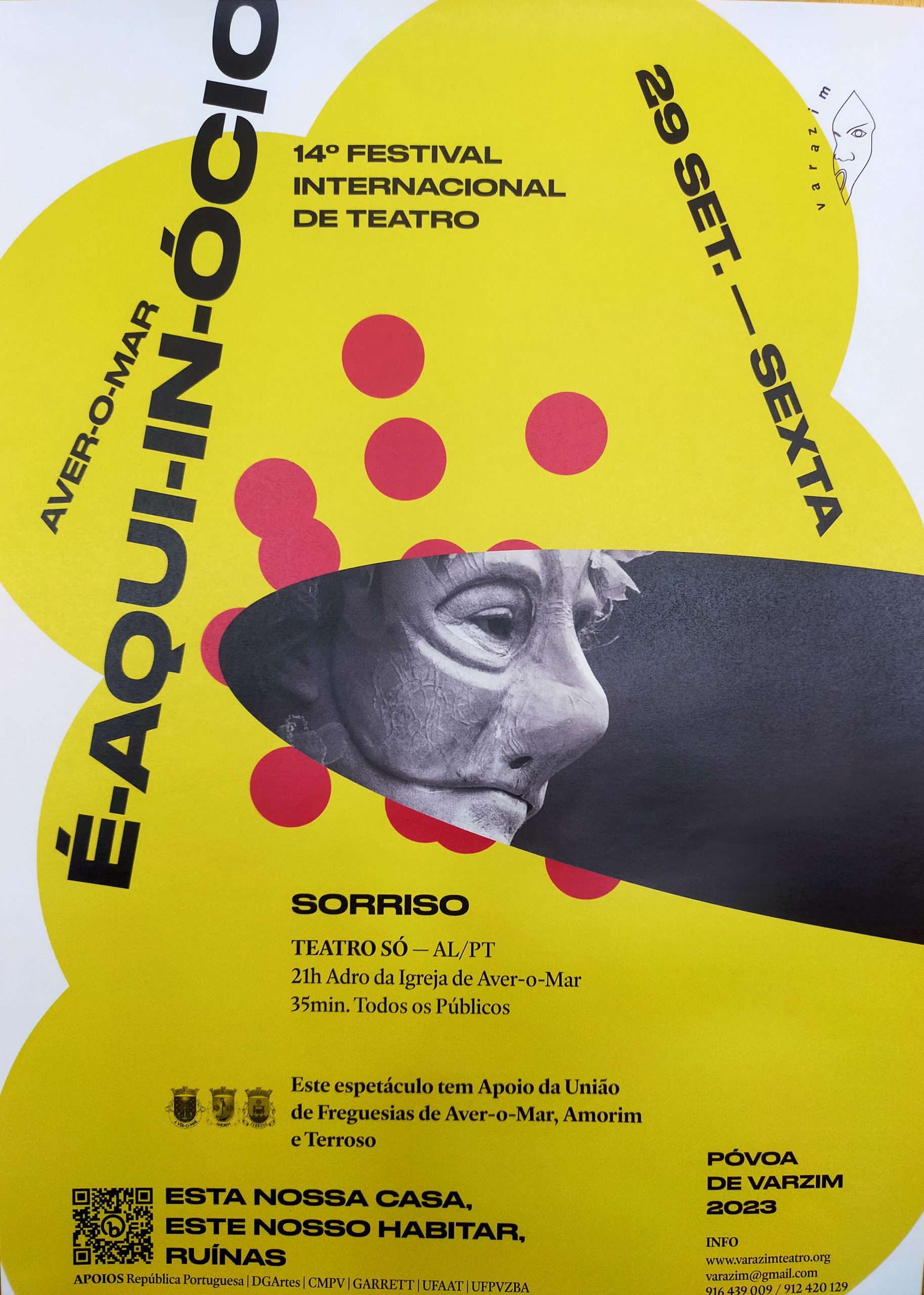 14º Festival Internacional de Teatro – Apresentação da peça de teatro intitulada “SORRISO” – Sexta-Feira 29 Setembro 21H00 – AVER-O-MAR (espetáculo gratuito)
