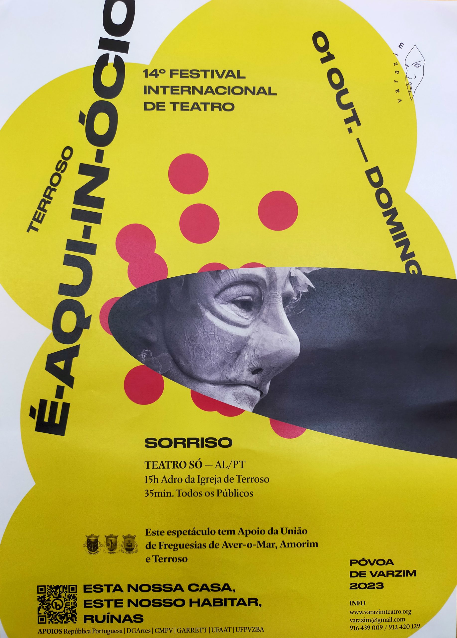 14º Festival Internacional de Teatro – Apresentação da peça de teatro intitulada “SORRISO” – Domingo 01 Outubro 15H00 – TERROSO (espetáculo gratuito)